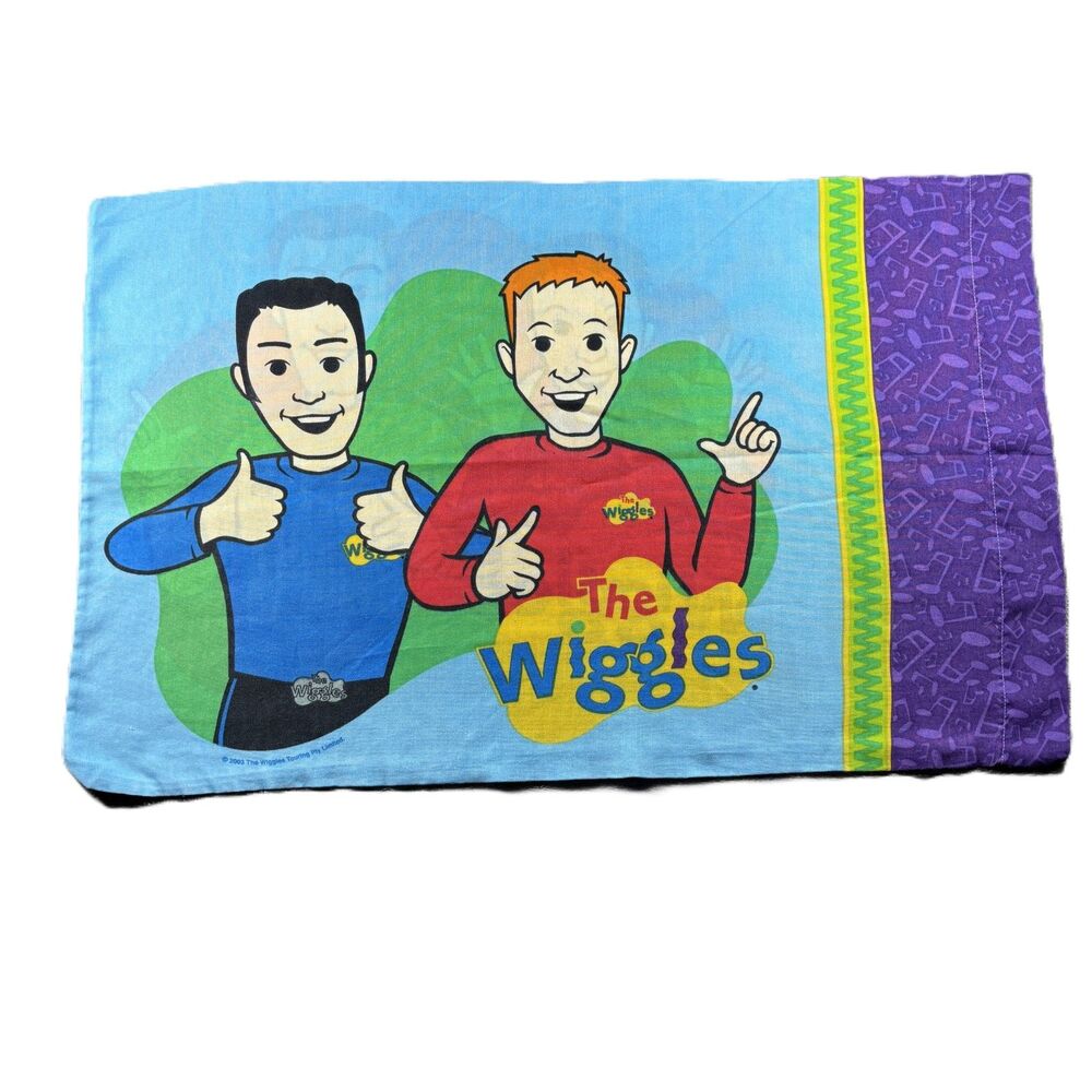 The Wiggles Vintage Pillowcase Standard Size 2003 Dan River Double Sided